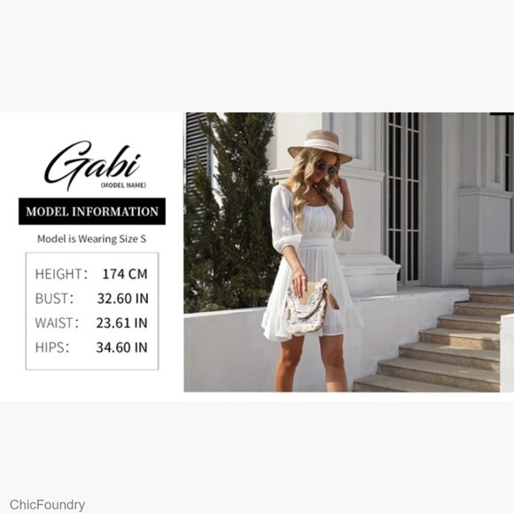 Square Neck Tie Back Lantern Sleeve Ruffle A-Line Casual Summer Dress - Picture 7 of 7